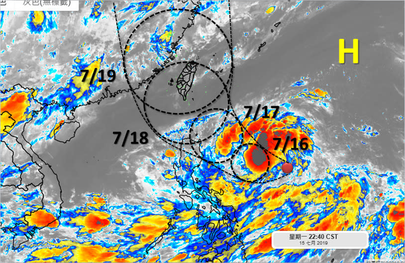 天氣風險公司分析師吳聖宇表示準颱風丹娜絲不排除周四、五有通過台灣周圍的可能性。（圖片翻攝吳聖宇FB）