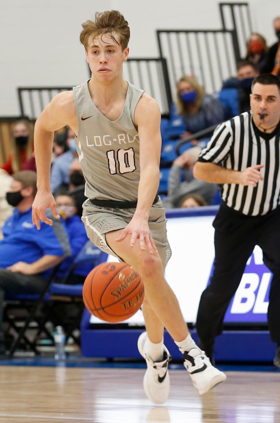 Kanon Gipson, of Logan-Rogersville, brings the ball down the court during the Wildcats 46-44 win over Greenwood at the Betty & Bobby Allison Event Center on Thursday, Jan. 28, 2021.