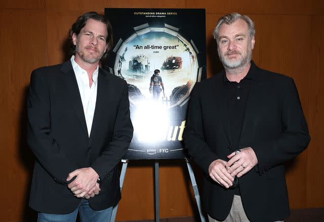 <p>JC Olivera/Getty</p> Jonathan Nolan and Christopher Nolan attend the FYC special screening of Amazon Prime's "Fallout" on May 21, 2024 in Los Angeles, California.