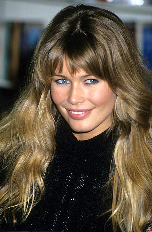 Looking hair commercial ready with her fringe on fleek at a calendar signing at the Waldenbooks Store in New York City.