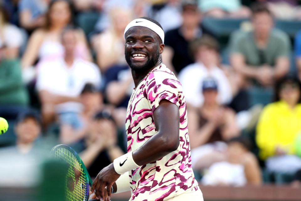Frances Tiafoe defeated Jason Kubler during the BNP Paribas Open at the Indian Wells Tennis Garden in Indian Wells, Calif., on Sunday, March 12, 2023.