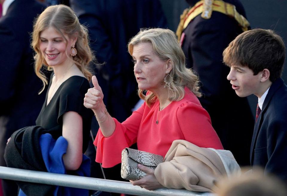 Lady Louise, Sophie and the Earl of Wessex at the coronation concert