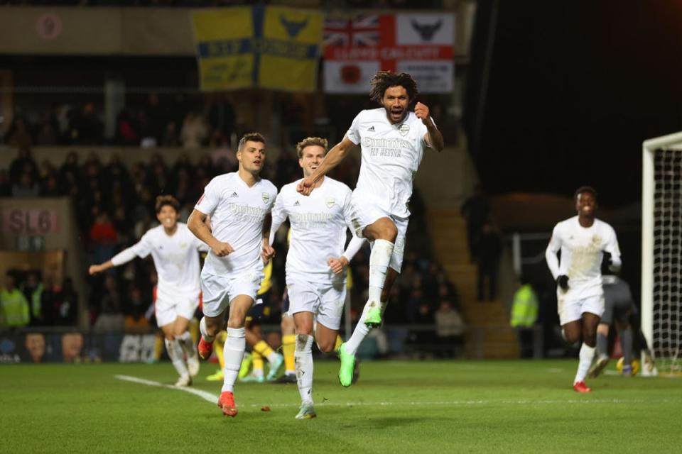 Elneny celebrates Arsenal’s opener (Getty Images)