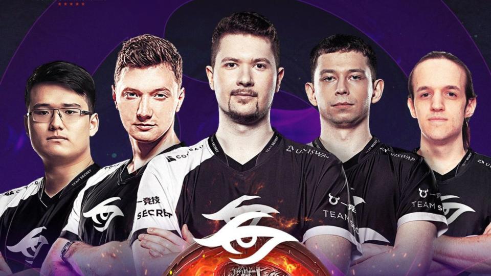 Zayac, Resolut1on, Puppey, Nisha, Crystallis from Team Secret.