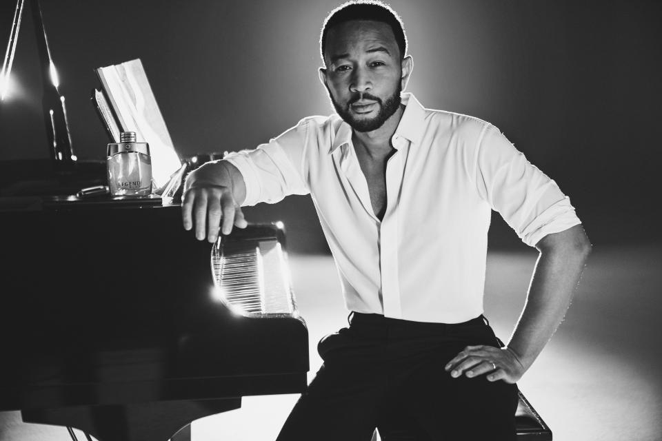 John Legend in his debut campaign for Montblanc Legend Blue, which launched in February. 