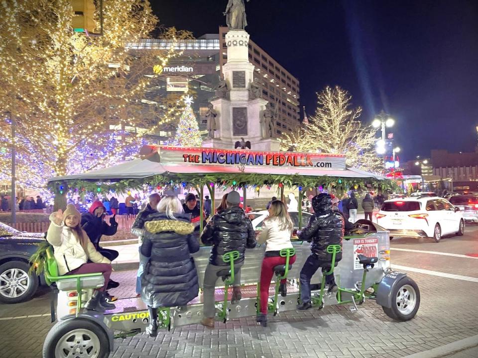 The Michigan Pedaler’s 40-minute ride guiding people through downtown Detroit's Christmas light spots.