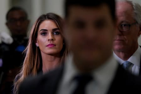 Former White House Communications Director Hope Hicks arrives for a closed door interview before the House Judiciary Committee on Capitol Hill