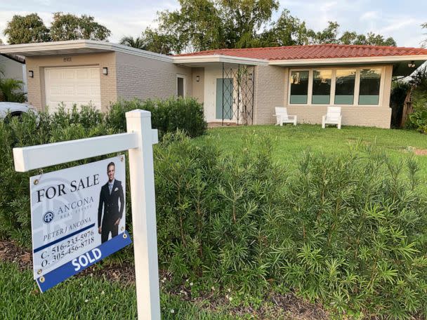 PHOTO: In this May 2, 2021, file photo, a home with a 'Sold' sign is shown in Surfside, Fla. (Wilfredo Lee/AP, FILE)