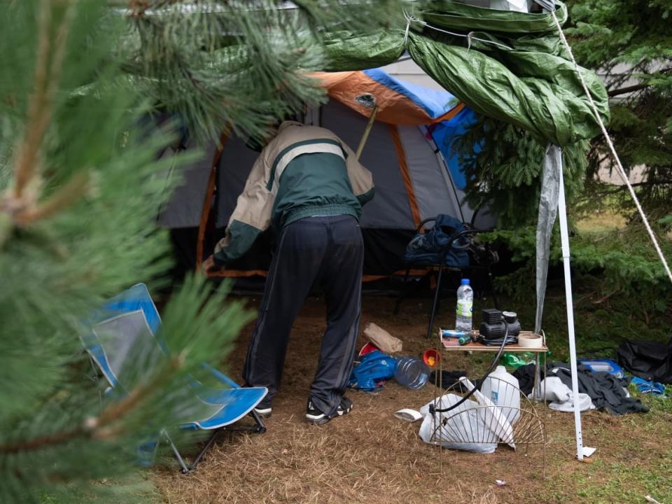 There are at least two tents encampments in downtown Charlottetown. (Shane Hennessey/CBC - image credit)