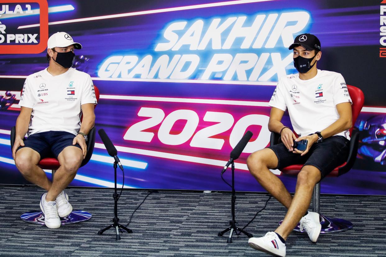 <p>Valtteri Bottas will be partnered by George Russell for Sunday’s Sakhir Grand Prix</p> (Getty Images)