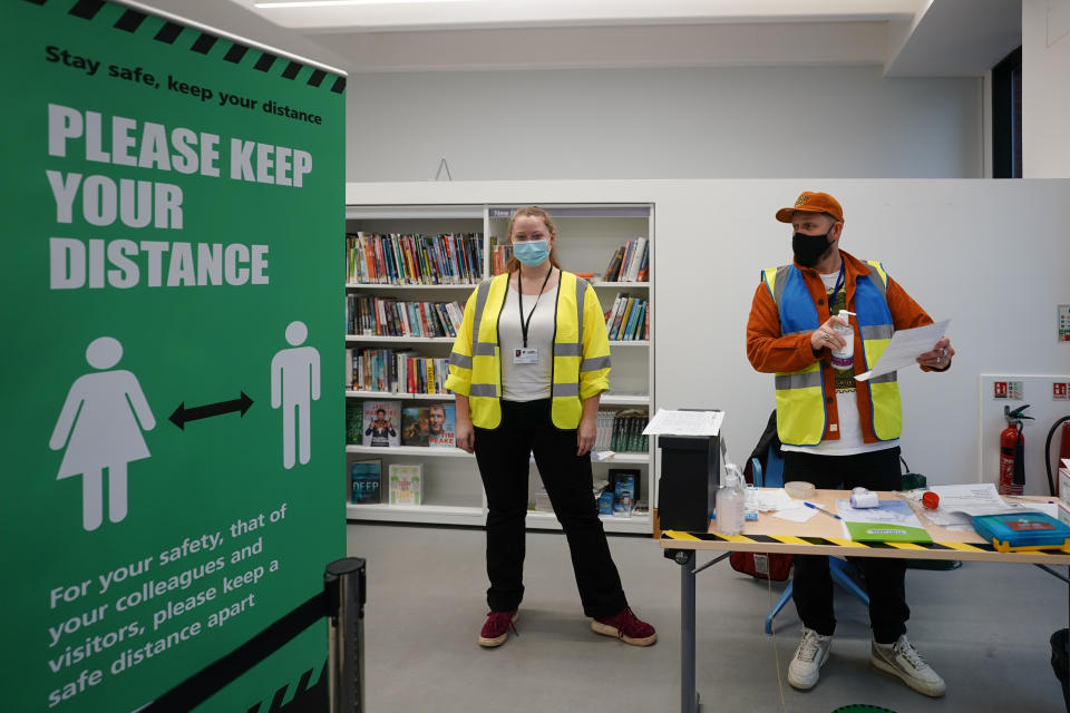 A coronavirus lateral flow testing centre in Ealing Library, London. Photo date: Thursday, January 14, 2021. Photo credit should read: Richard Gray/EMPICS