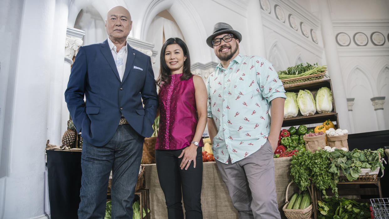 <em>MasterChef Singapore</em> judges (from left): Damian D’Silva, Audra Morrice and Bjorn Shen. (PHOTO: Mediacorp)