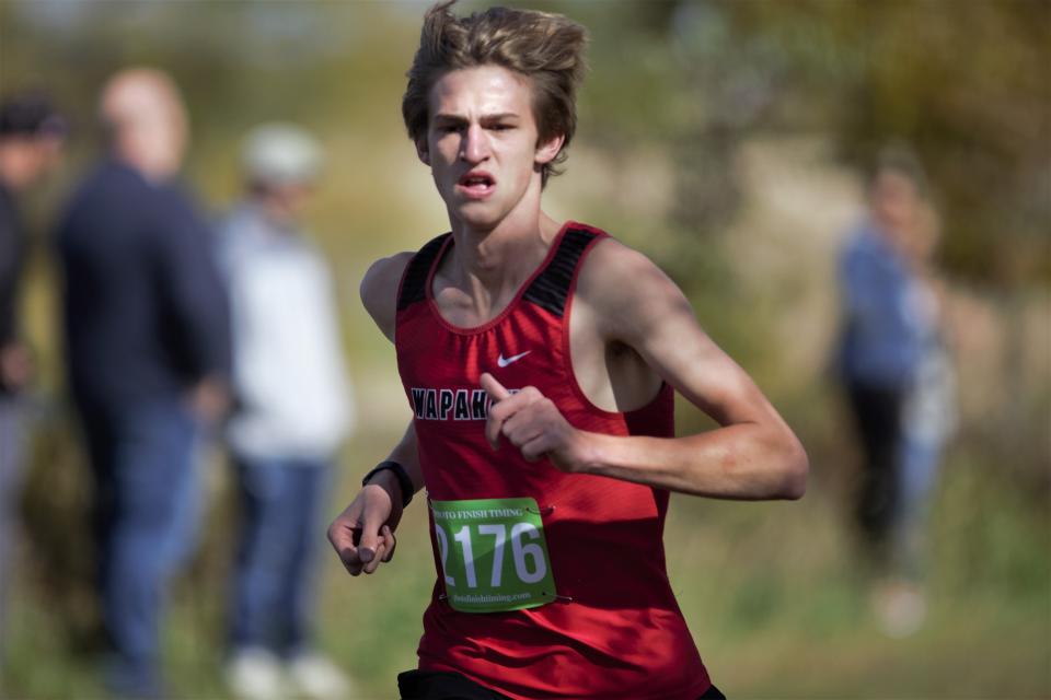 Wapahani's Nick Cook ran a 15:36 to win the individual boys title at the Delta cross-country sectional at Taylor University Satuday, Oct. 8, 2022.