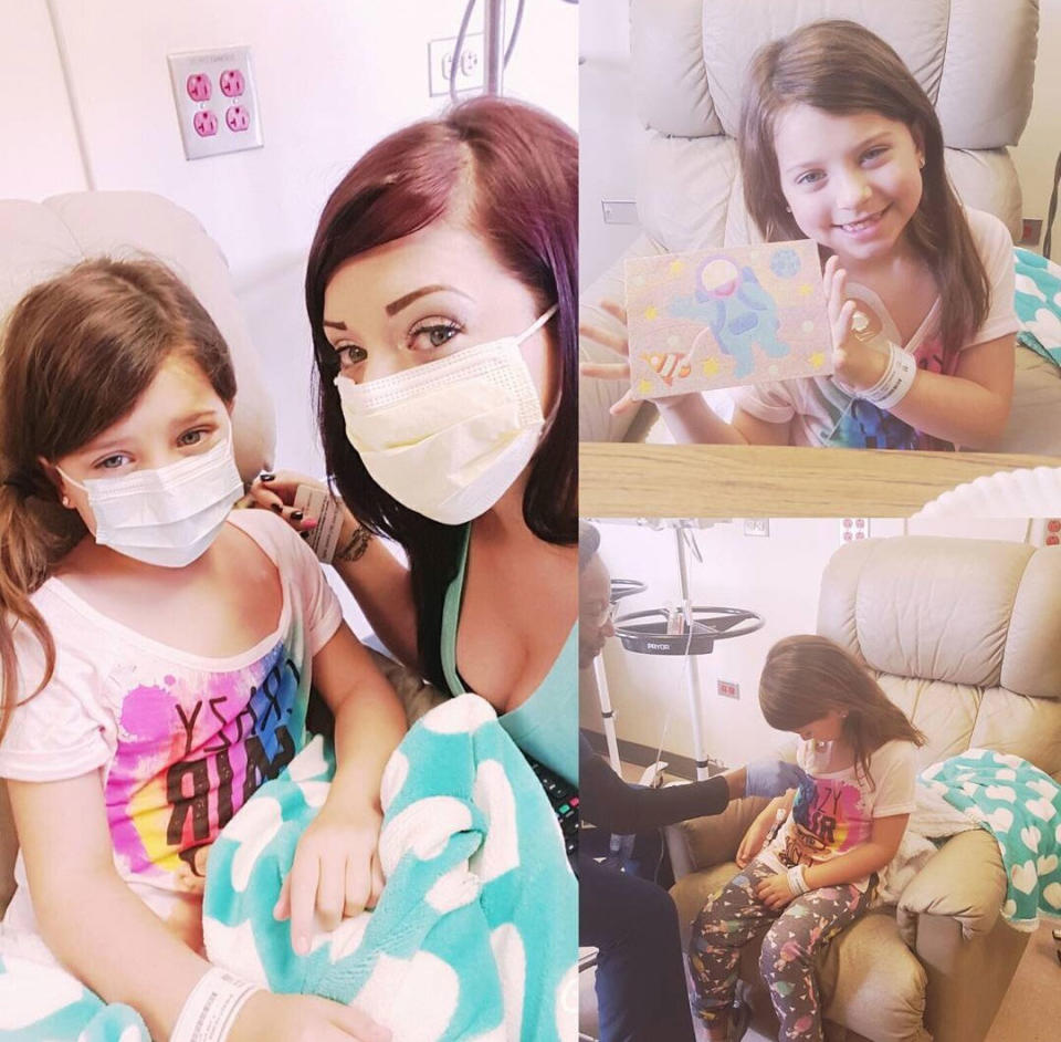 Photos of Kaitlin Preble and her daughter in the hospital. (Courtesy of Kaitlin Preble)