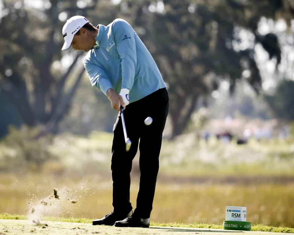 Charles Howell III hits off the third tee during the third round of the RSM Classic golf tournament on Saturday, Nov. 17, 2018, in St. Simons Island, Ga. (AP Photo/Stephen B. Morton)