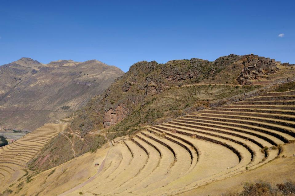 Ancient agricultural terraces in Peru.