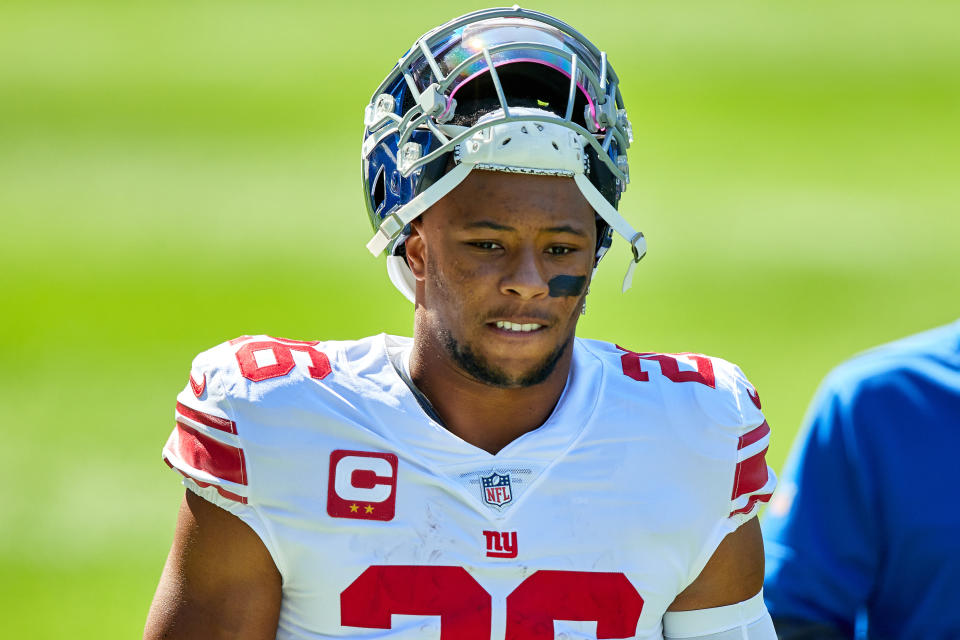 New York Giants running back Saquon Barkley (26) 