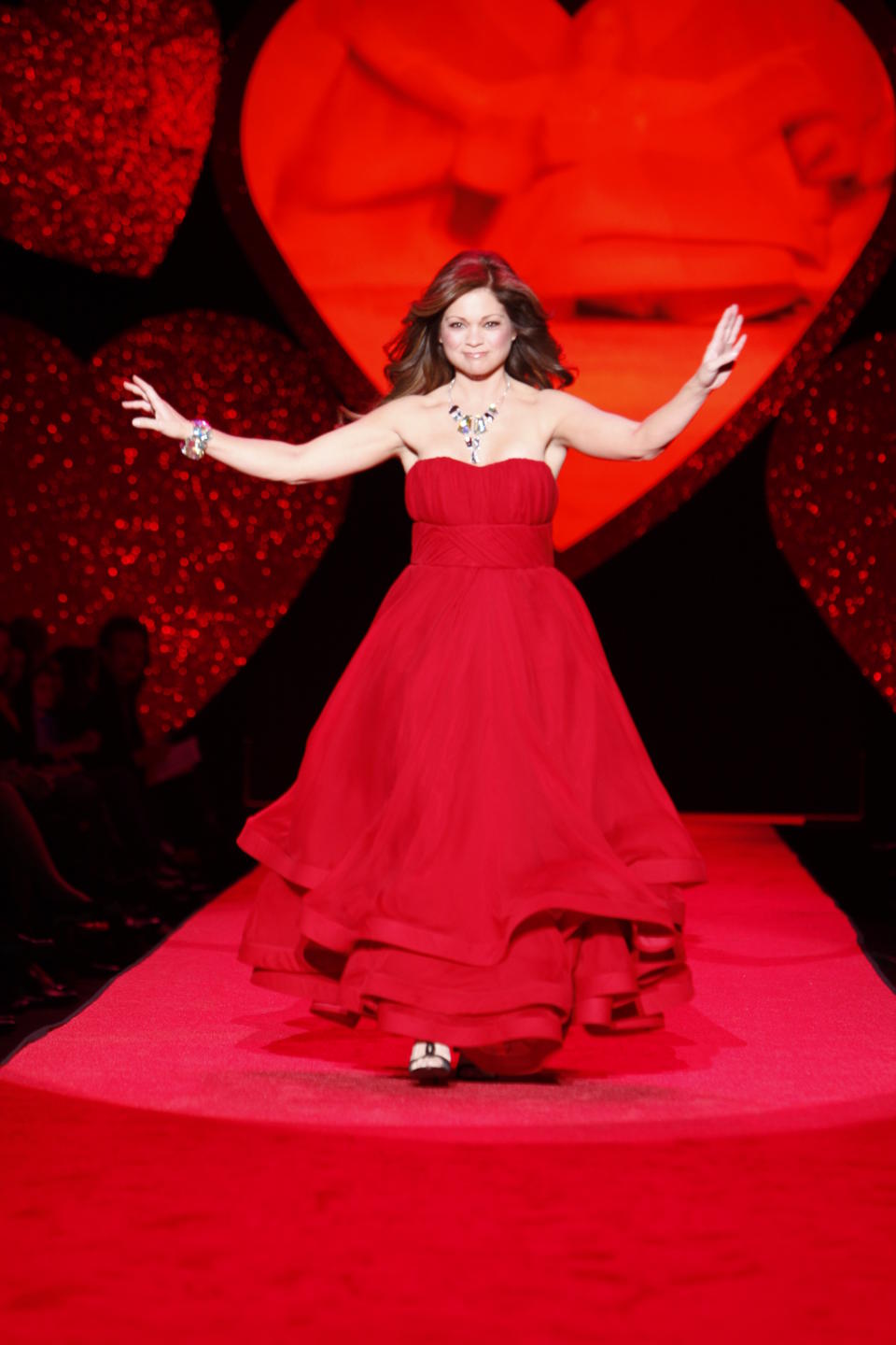 Valerie Bertinelli on the runway at the Fall 2009 Heart Truth show at Bryant Park in New York City. (Photo by John Aquino/WWD/Penske Media via Getty Images)