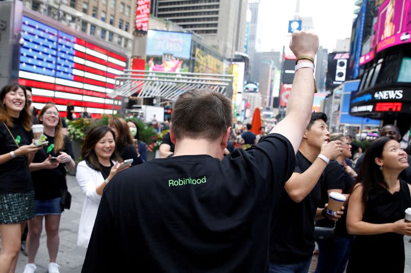 FILE PHOTO: Robinhood Markets Inc's IPO on the Nasdaq