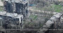 Aerial view of damaged buildings, amid Russia's invasion of Ukraine, in Mariupol