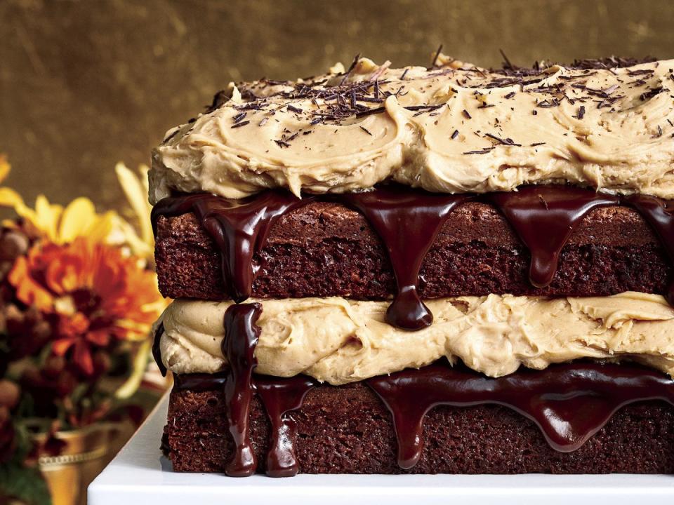 Chocolate Fudge Layer Cake with Caramel Buttercream