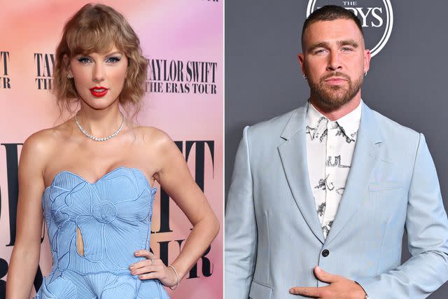 <p>John Shearer/Getty Images for TAS; Axelle/Bauer-Griffin/FilmMagic</p> Taylor Swift and Travis Kelce