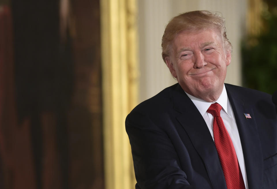 One of President Donald Trump’s favorite topics of discussion has been the big run we’ve seen in the stock market this year. (AP Photo/Susan Walsh)