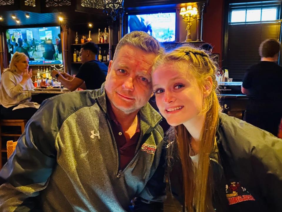 <div class="inline-image__caption"><p>The 16-year-old with her father, Hunter. </p></div> <div class="inline-image__credit">Courtesy of the Brown family</div>