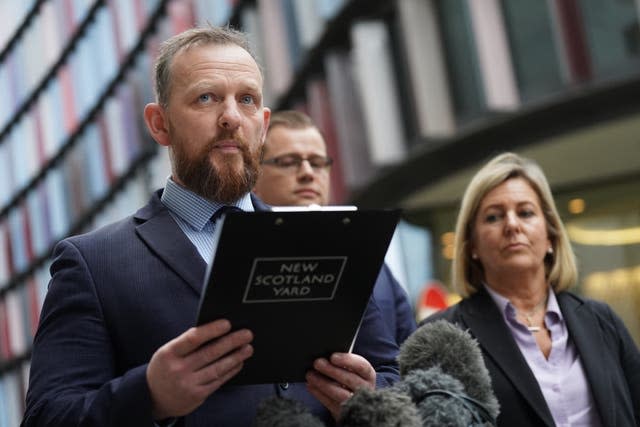 Detective Superintendent Andy Furphy speaks to the media outside the Old Bailey in central London