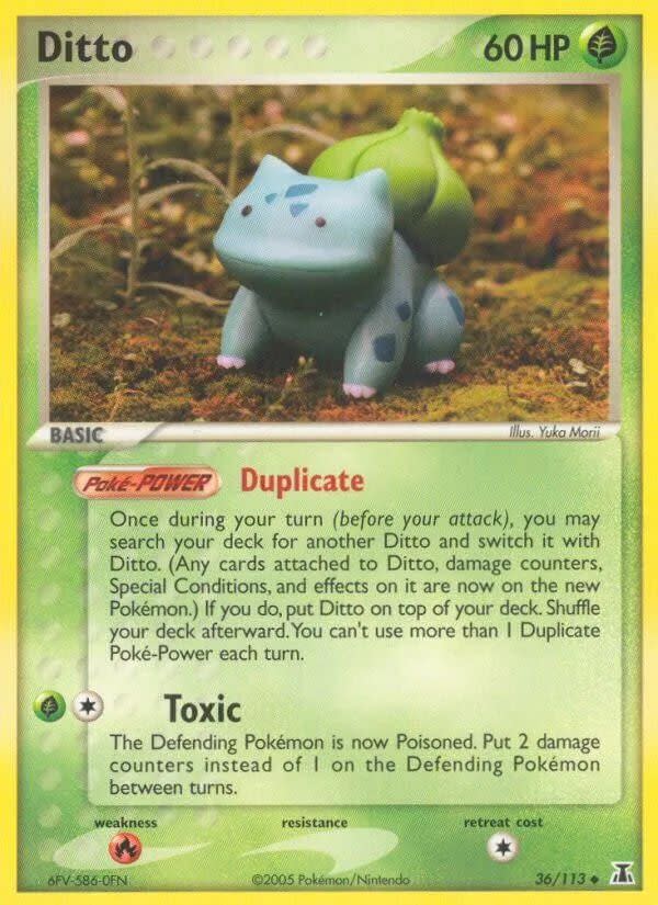 A Ditto Pokemon card.