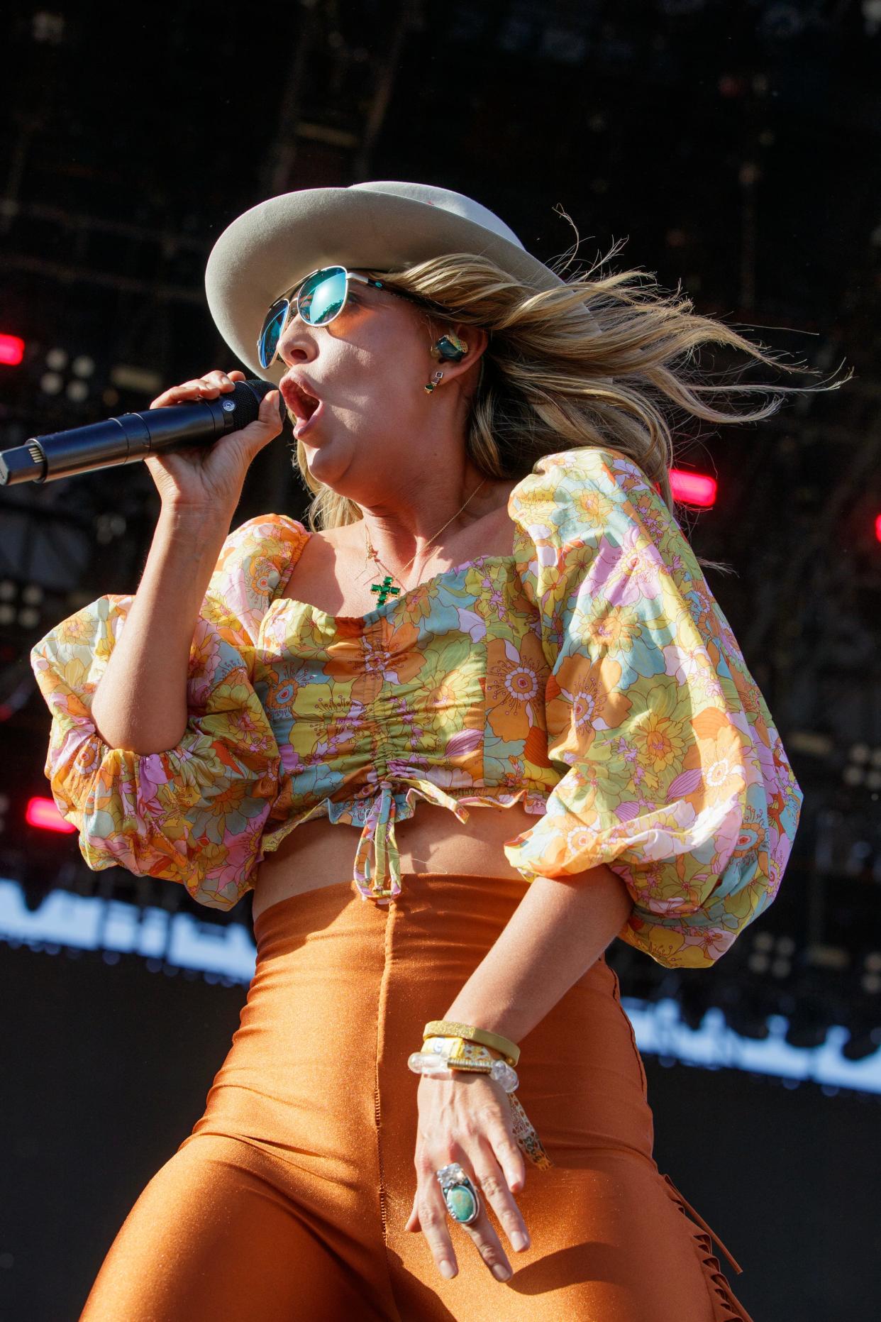 Lainey Wilson performs on the Mane Stage during Stagecoach at the Empire Polo Club in Indio, Calif., Sunday, April 30, 2023.