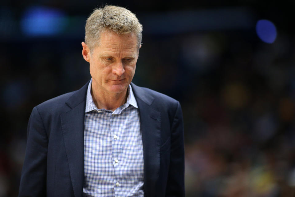 After the NBA condemned Daryl Morey, Steve Kerr is hesitant to speak up on the league's China controversy. (Getty)
