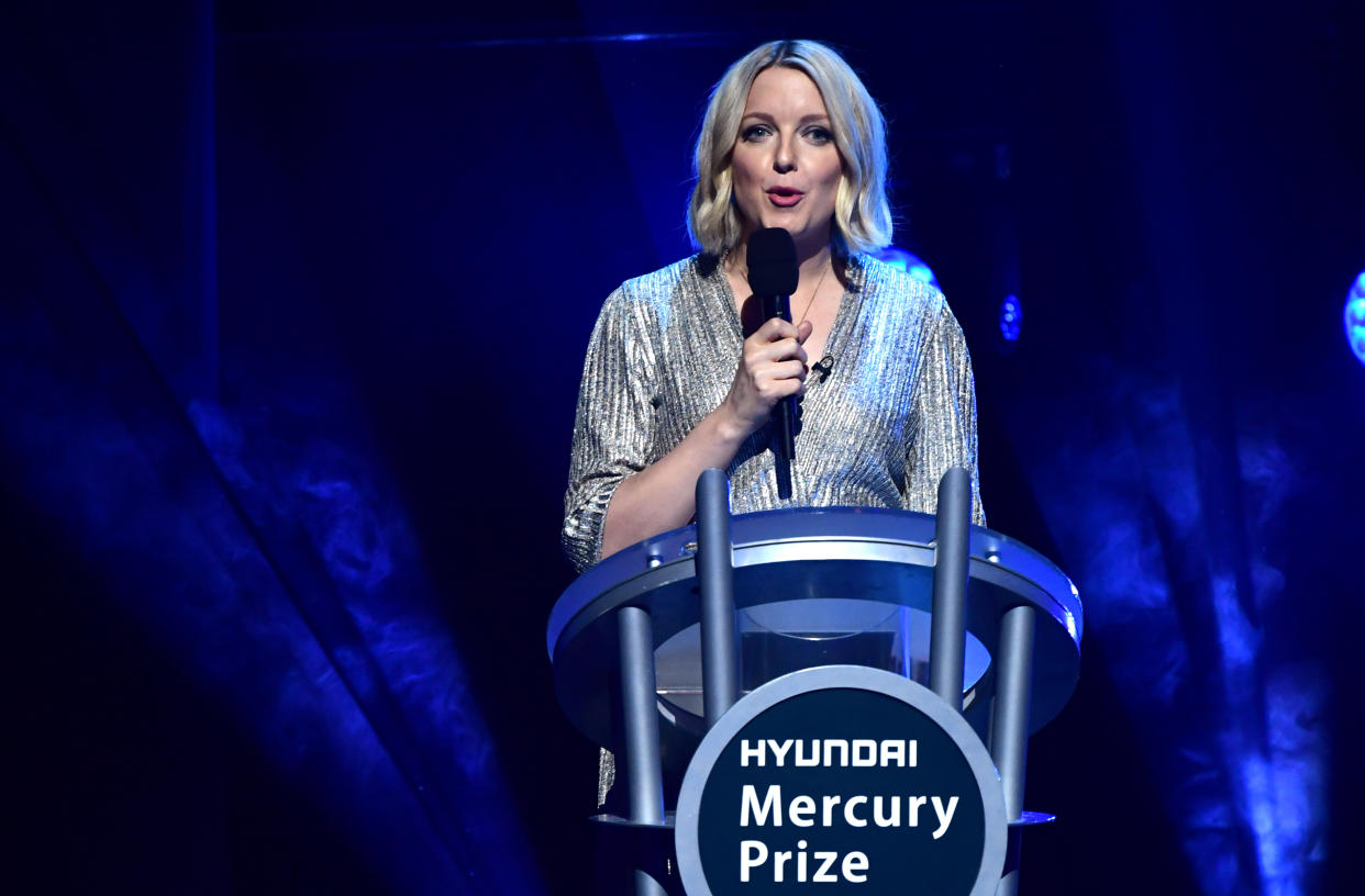Lauren Laverne presenting during the Hyundai Mercury Prize 2019, held at the Eventim Apollo, London. (Photo by Ian West/PA Images via Getty Images)