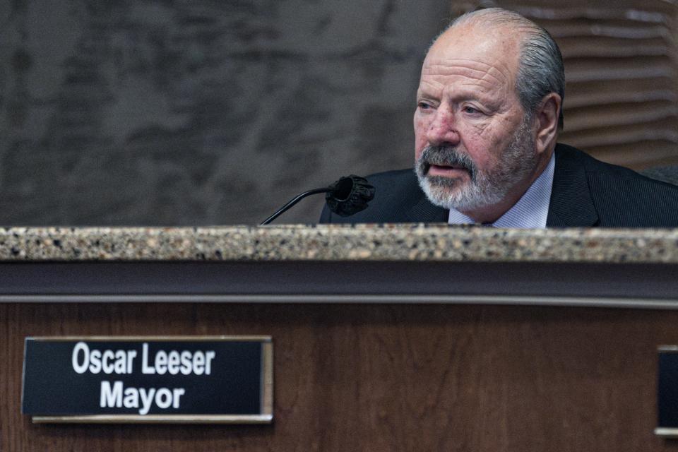 Mayor of El Paso Oscar Leeser speaks during the council meeting on Tuesday, Jan. 30, 2024, at El Paso City Hall.