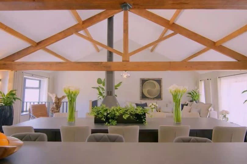 The large space upstairs has an open plan with three sections; a kitchen, a dining area and a living room -Credit:Channel 4 George Clarkes Remarkable Renovations