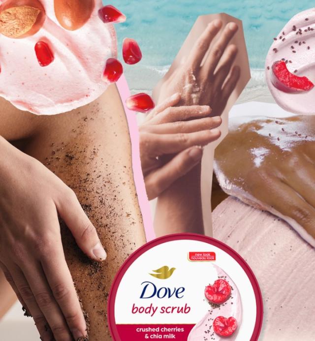 Dove Pomegranate & Shea Butter Body Scrub Exfoliates For Silky