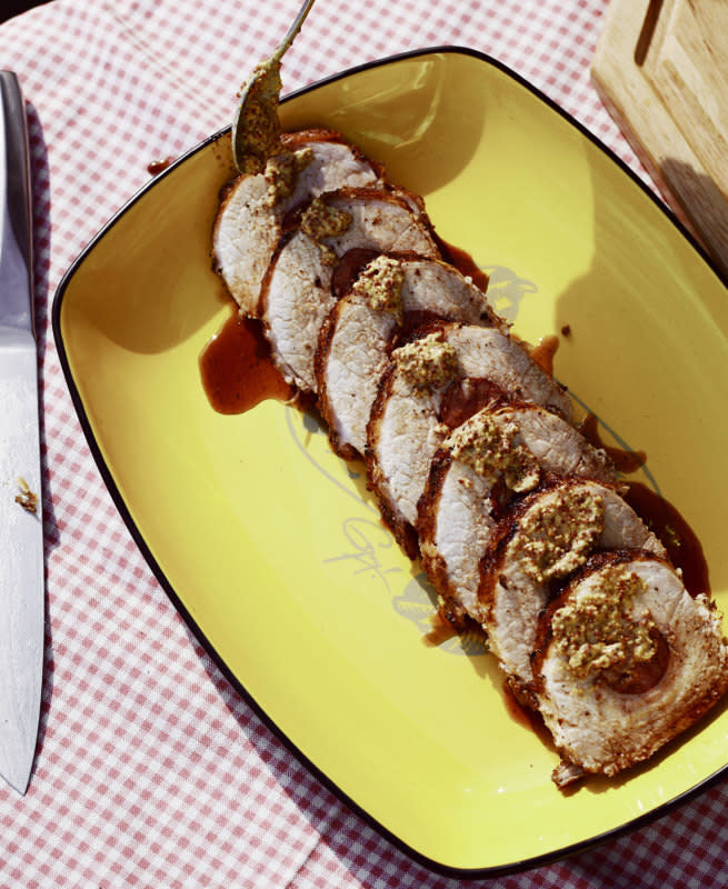 <p>Guy Fieri</p><p>In his cookbook and grilling guide, <em>Guy on Fire</em>, Guy Fier shares this deliciously flavorful pork loin recipe. Guy says: “If you want to add great flavor to a pork loin, brine it. If you want to add super flavor to your pork loin, stuff it with your favorite Cajun-country sausage. This recipe is worth all the effort.”</p><p><strong>Get the recipe: <a href="https://parade.com/287192/guyfieri/guy-fieris-andouille-stuffed-pork-loin-with-creole-mustard/" rel="nofollow noopener" target="_blank" data-ylk="slk:Guy Fieri's Andouille-Stuffed Pork Loin with Creole Mustard;elm:context_link;itc:0;sec:content-canvas" class="link rapid-noclick-resp">Guy Fieri's Andouille-Stuffed Pork Loin with Creole Mustard</a></strong></p><p><strong>Related: <a href="https://parade.com/1187486/kristamarshall/grilled-pork-recipes/" rel="nofollow noopener" target="_blank" data-ylk="slk:65 Best Grilled Pork Recipes;elm:context_link;itc:0;sec:content-canvas" class="link rapid-noclick-resp">65 Best Grilled Pork Recipes</a></strong></p>