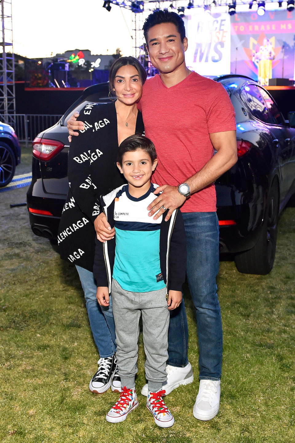 <p>Mario Lopez attends the 28th Annual Race to Erase MS: Drive-In Gala at the Rose Bowl with his wife Courtney and their son Dominic on June 4 in Pasadena, California. </p>