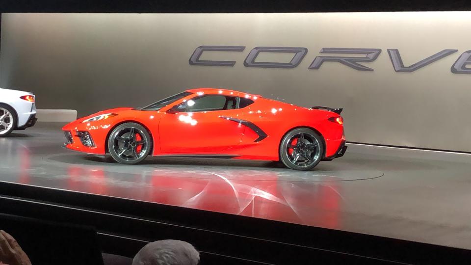 Chevy engineers have moved the eighth-generation Corvette’s engine from its familiar location under the hood to behind the passengers, over the rear axle.