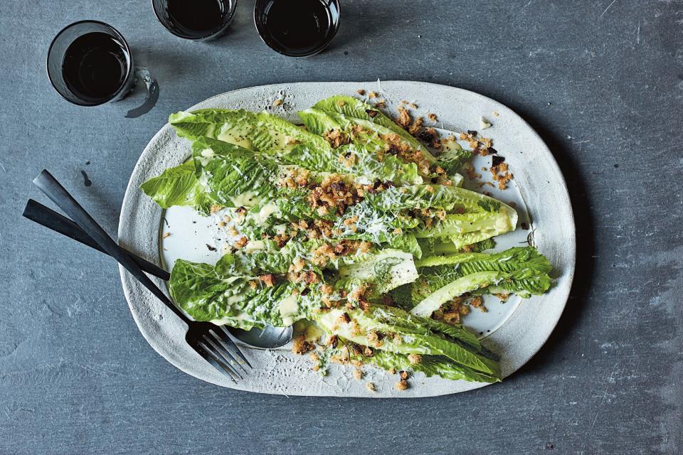 Romaine Salad with Rye Crisps and Lemon-Pecorino Vinaigrette