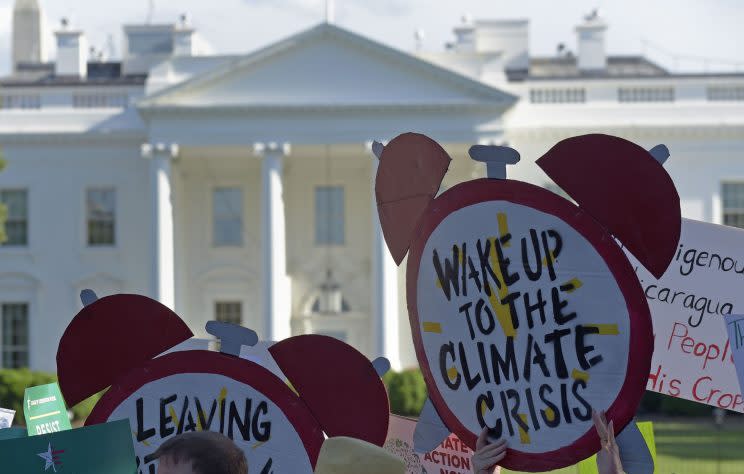 Protesters outside the White House (Rex)