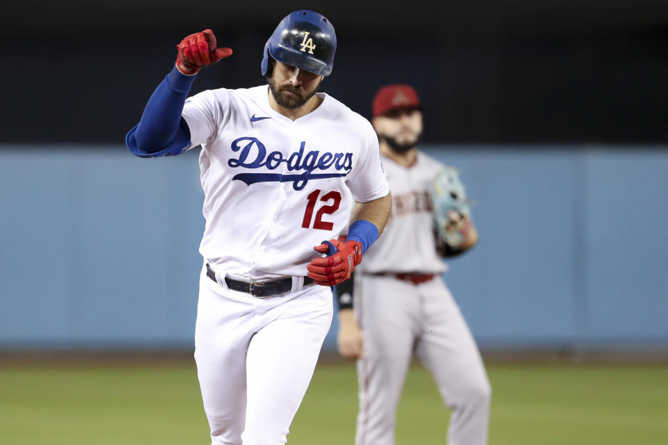 Joey Gallo於2022季中轉戰洛杉磯道奇，數據上有微微提升。（Allen J. Schaben / Los Angeles Times via Getty Images）