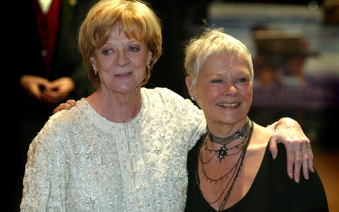 Dame Maggie Smith and Dame Judi Dench at the premiere of Ladies in Lavender - Credit: John D McHugh/AP