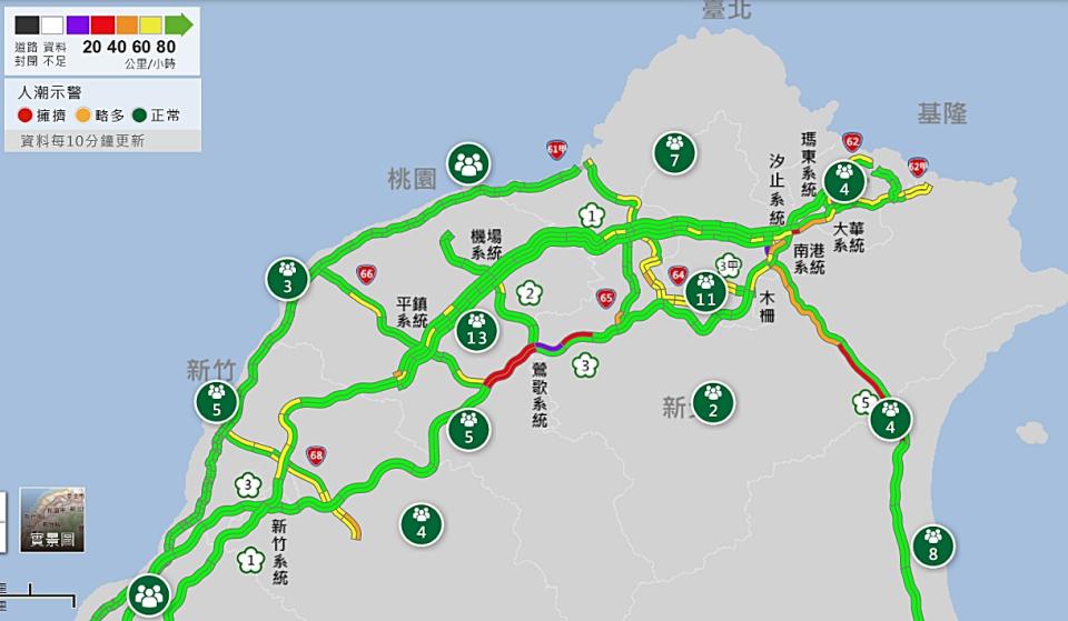 ▲因應民眾反映，交通部也在今（3）天清晨，將宜蘭抹茶山，以及武嶺、虎山巖等熱門景點，納入1968熱點範圍內。（圖／擷取自1968 APP）