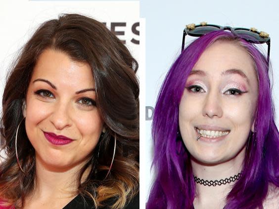 Anita Sarkeesian (L) cancelled a speech after being threatened during the Gamergate scandal, which saw outrageous claims made against Zoe Quinn (R) (Getty)