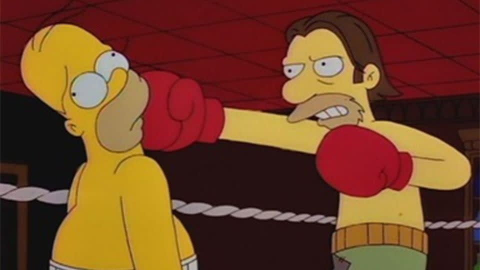 His technique was likened to that of Homer Simpson's. Source: Twitter