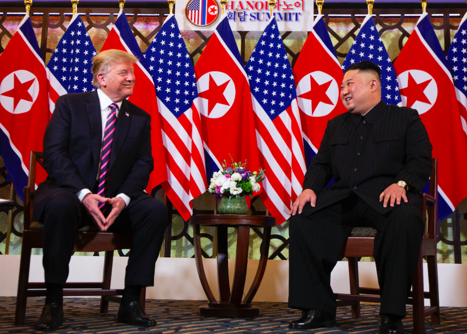 <em>Kim earlier told reporters he was ready to denuclearise (AP)</em>