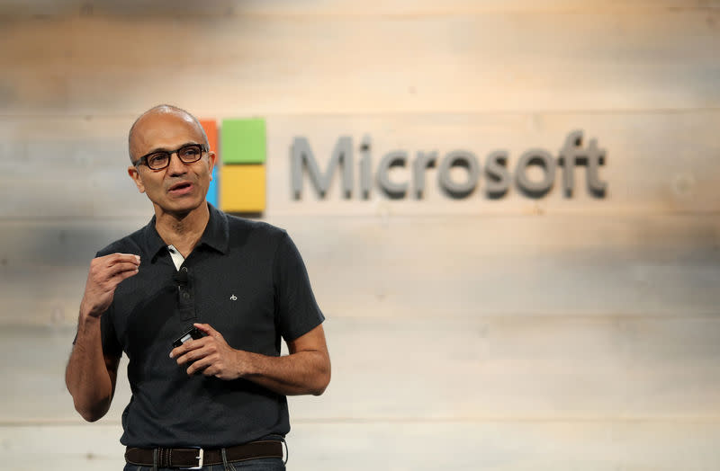 Microsoft CEO Satya Nadella speaks during a Microsoft cloud briefing event in San Francisco, California October 20, 2014. REUTERS/Robert Galbraith