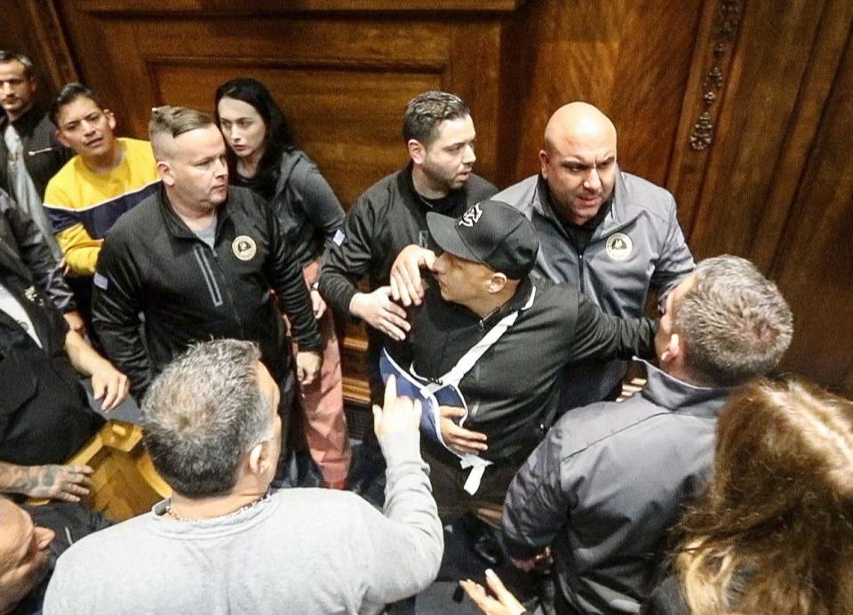 Tempers flared during a during a meeting at City Hall Nov. 22, 2022 in which the city council voted to extend term limits for city officials. The vote will allow Mayor Mike Spano to run for a fourth consecutive four year term. 