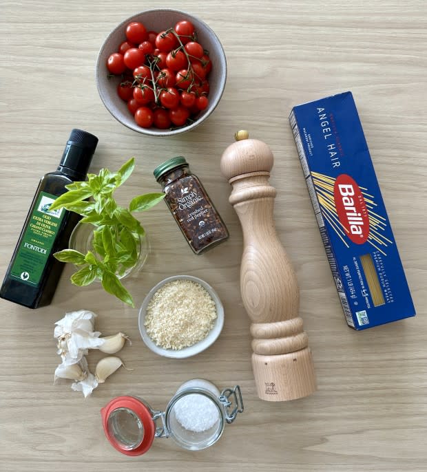 Ingredients for Ina's Summer Garden Pasta<p>Kelli Acciardo</p>